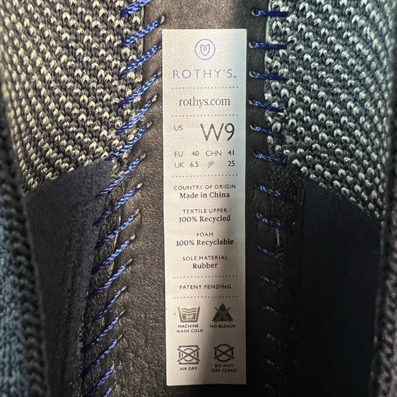 Rothy's The Point Slate Metallic Silver Retired Women’s Size 9 - Picture 6 of 6